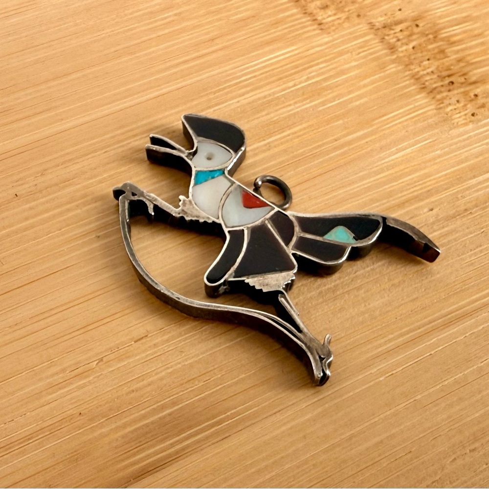 Antique Zuni Roadrunner charm